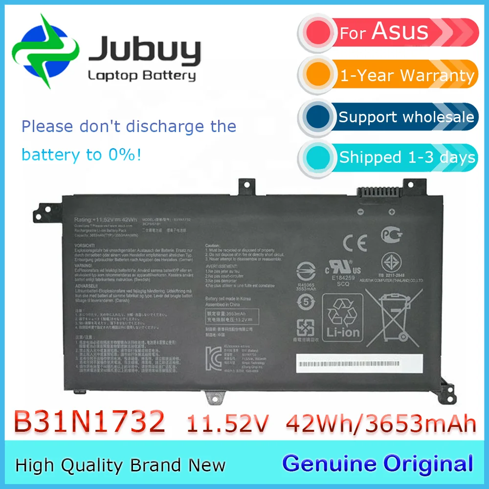 B31N1732 11.52V 42Wh Original Laptop Battery for ASUS X430FN VX60G B31BI9H VivoBook S14 S430FA