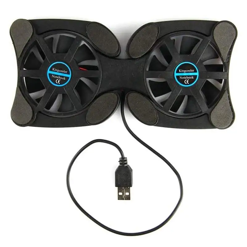 Foldable USB Cooling Fan CPU Cooler Mini Octopus Notebook Cooler Pad Quiet Stand Double Fans for 7-15 inch Notebook Laptop