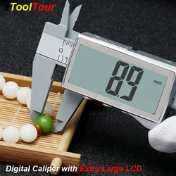 Plastic Digital Caliper Large LCD Screen Electronic Handle Vernier Measuring Piston Tool Micrometer Ruler Pachometer Gauge 150