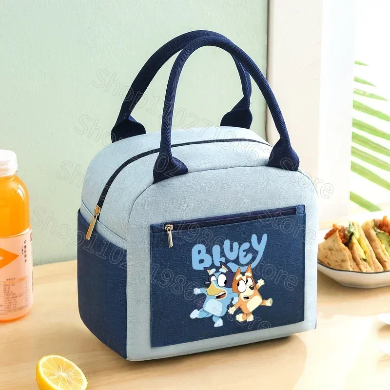 Bluey Bingo Children Lunch Packs Tote Student Lunch Bag Heat Preservation Handbag Cartoon Anime Kids Girls Boys Birthday Gift