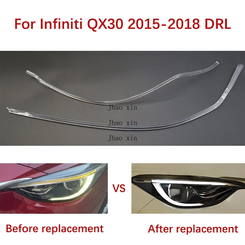 White Light Angel Eyes for Infiniti QX30 Car Headlight DRL Guide Strip 2015-2018 Front Headlight Ballast LED Light Source Module