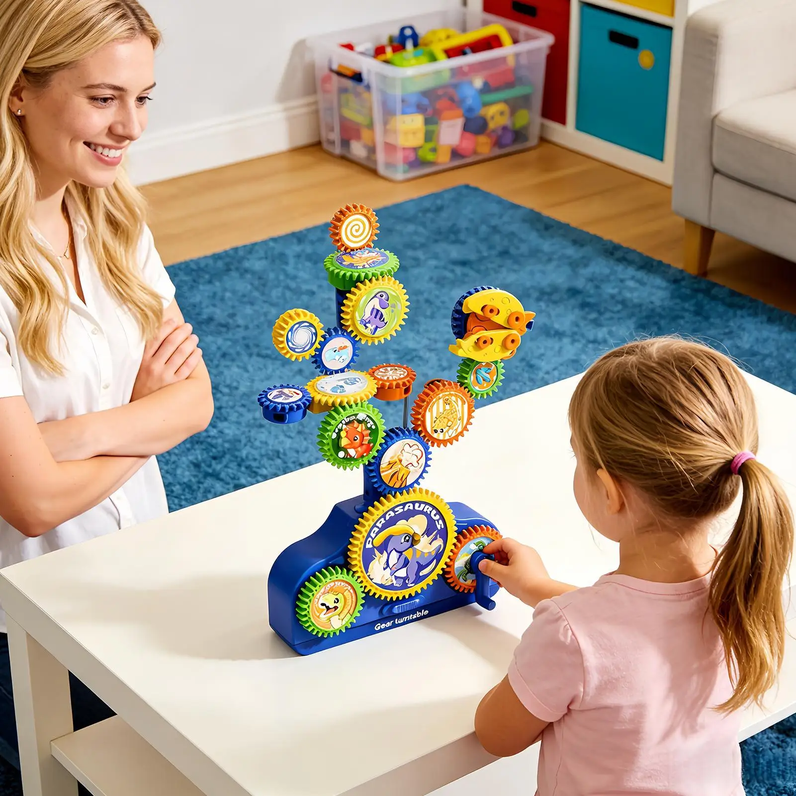 Gears Toys For Kids Interactive Building Blocks Game Gears Building Sets For Children Boy Girl Family Friends Students Home