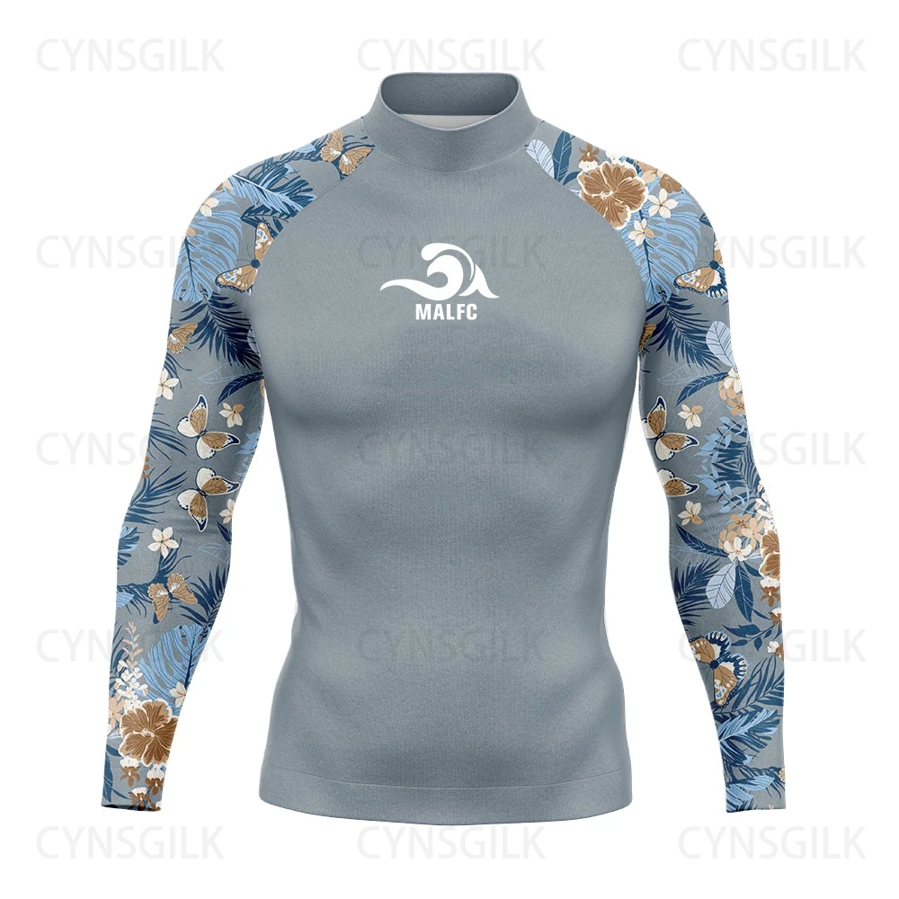 MALFC Rash guard for men Surfing Clothes Swimsuit Rashguard Surf Wear UPF 50 Water Sport Long Sleeve T-shirt Swimwear snorkeling