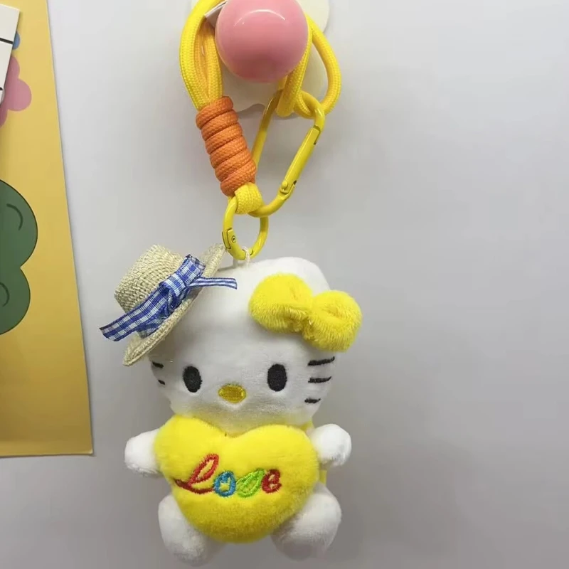 Schattig katje pluche sleutelhanger meisje rugzak hanger cartoon dier cross dressing pluche pop hoge kwaliteit auto hanger kerstcadeau