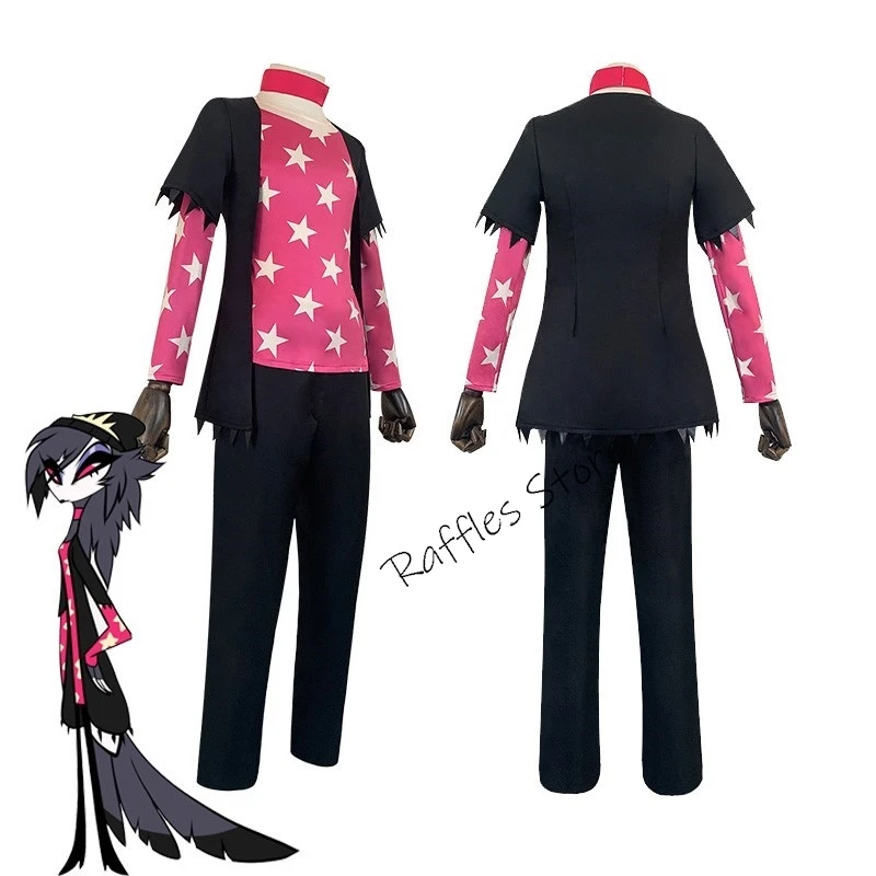 

Helluva Octavia Goetia Cosplay Boss Costume Anime Cosplay Pink Star Suit Uniform Halloween Party Clothes Women Girls Set