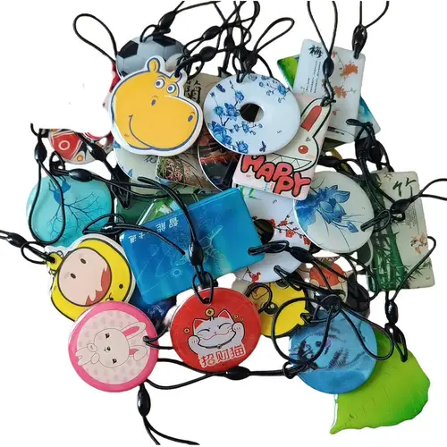 10/20/50/100 Uds UID RFID etiqueta llavero cambiable 1k S50 13,56 MHz IC NFC bloque regrabable 0 tarjetas de Control de acceso patrón aleatorio