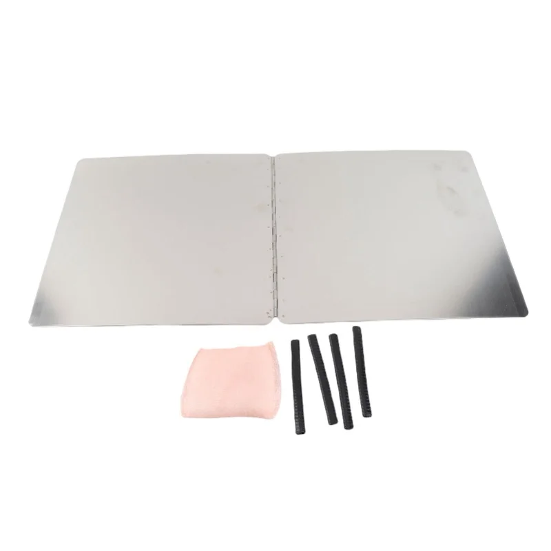 

Stove Grease Shield 2 Sided Heat Proof Anti Stick Coating Stainless Steel Stove Splatter Guard For Kitchen