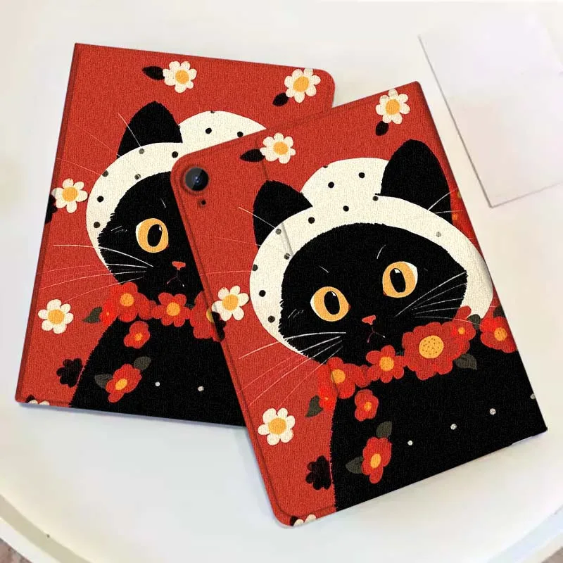 

Elegant Retro Cat Pattern For Samsung Galaxy Tab A7 A9 A11 S6 A A8 Lite Plus 2025 10.4 10.5 10.1 Inch Tablet Case