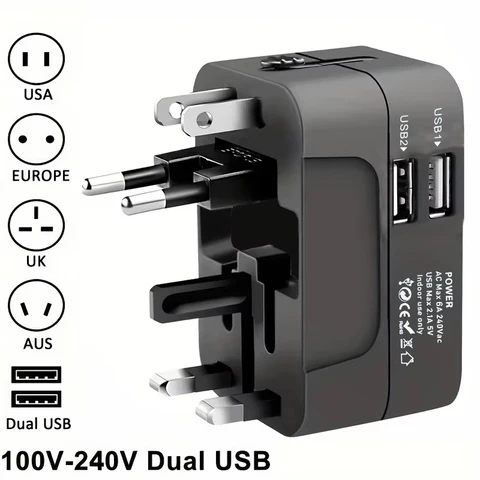 Dual USB EU-US Power Adapter