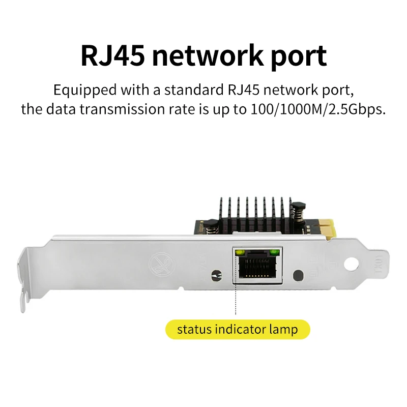 데스크탑 PC용 PCI Express 네트워크 카드, RTL8125BG 칩, 2.5G 기가비트 이더넷 PCIE 네트워크 카드, RJ45 포트 네트워크 카드