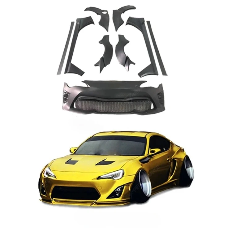 

Toyota 86 Upgraded Rally Backpack Style Fiber Glass Body Kit Front Bumper Wheel Brow Side Skirt Car Kit