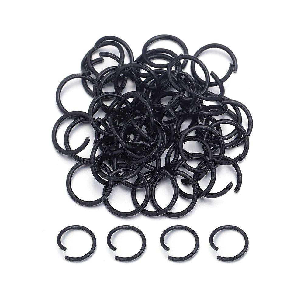 50-200 Stück 4/5/6/7/8/10/12/14mm Metall-Sprengringe, offene Ringe, einzelne Schlaufen, Verbinder für die Schmuckherstellung, DIY Halskette, Armband – Detail 8