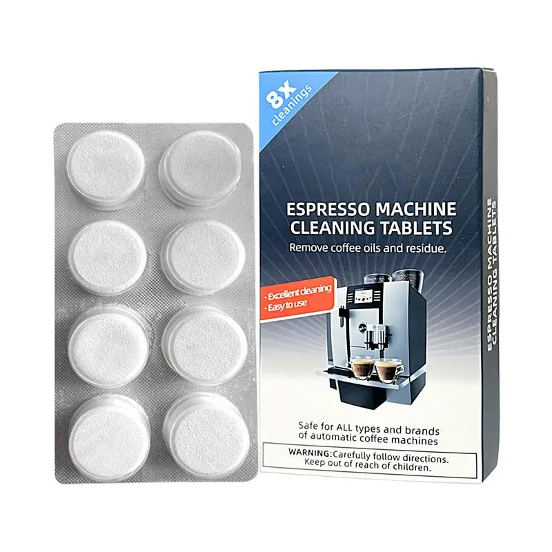 

Cleaning Tablets For Espresso Machine 8 Count Coffee Maker Pot Descaling & Cleaning Tabs Coffee Machine Cleaner For Coffee Maker