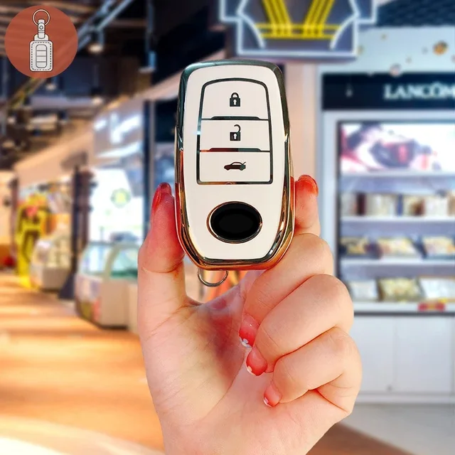 Etui na kluczyki samochodowe TPU dla TOYOTA Camry Hanlanda klucz rękaw ochronny powłoka ochronna brelok wykonany ręcznie ze skóry wołowej