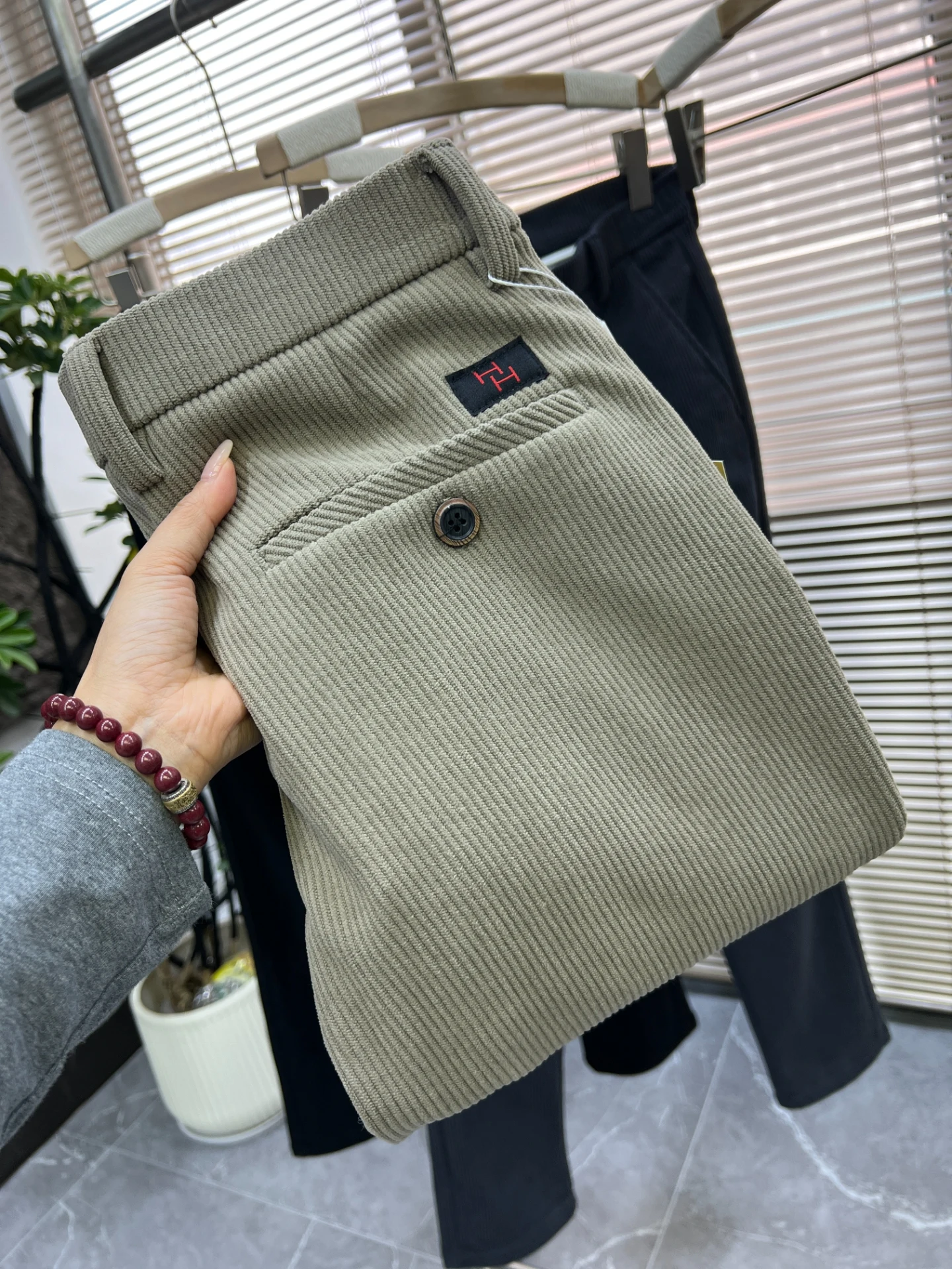 

Thiened Fce зимние вельветовые мужские повседневные брюки прямого кроя теплые слипоны приталенного кроя модная зимняя одежда