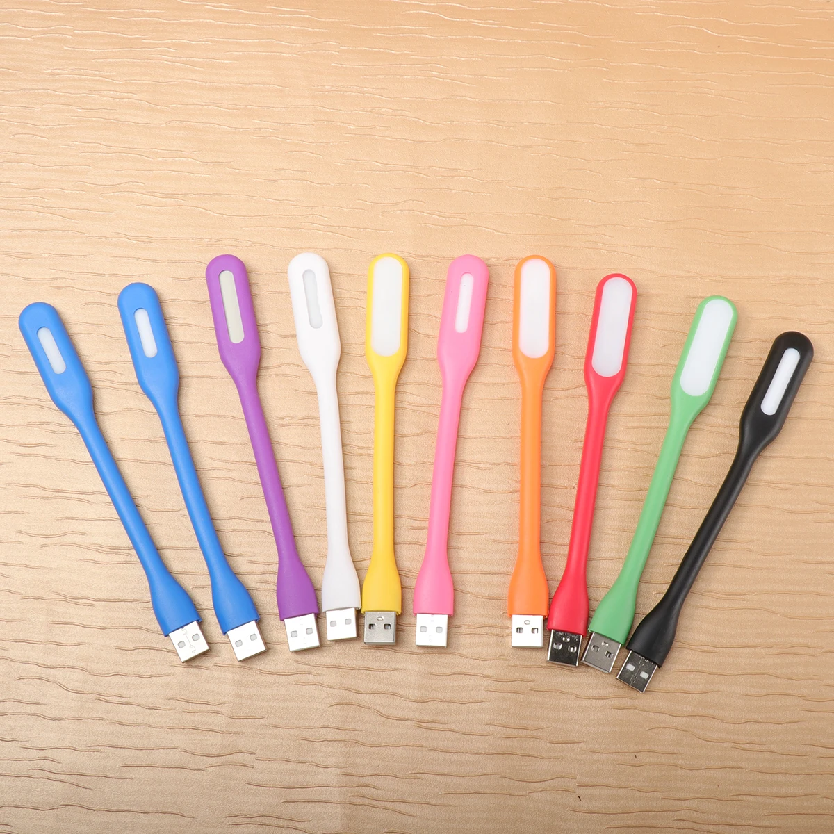 

8 Pcs USB Reading Light Nightlight Small Mini Bedside Lamp Desk LED Lights Portable Round Child