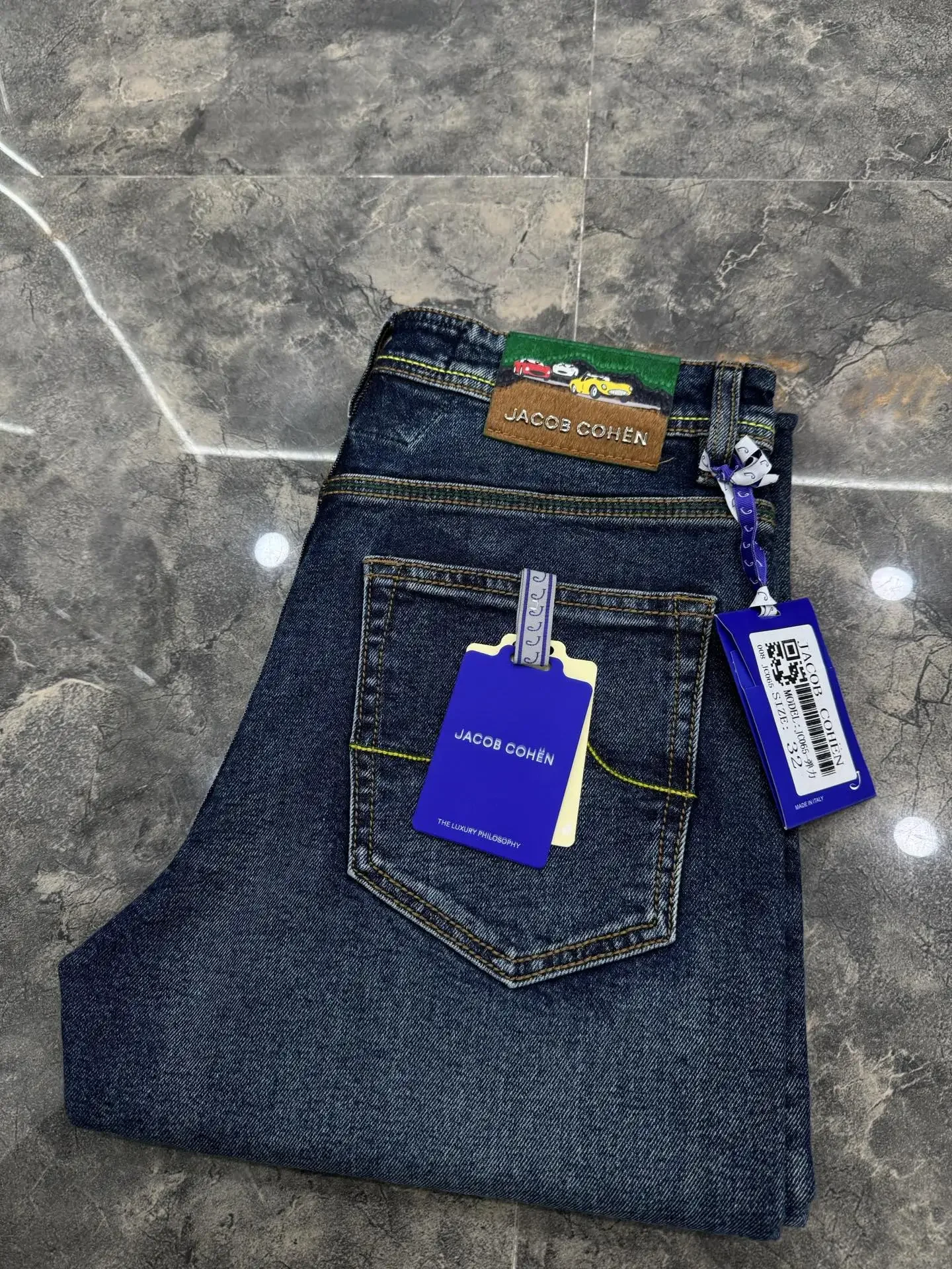 OECHSLI Jeans Thick Cotton Men 2027 Autumn Winter new elasticity embroidery fashion quality straight Business size 29-40 Pants