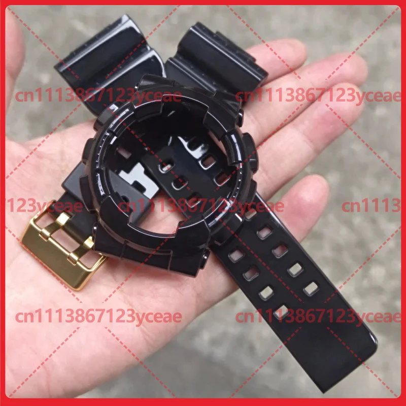 For Casio G-SHOCK GA110 GB-1A GA GD100 GA120 GA140 Watch Black Gold Bright Resin Watchband Bezel Replacement Accessories