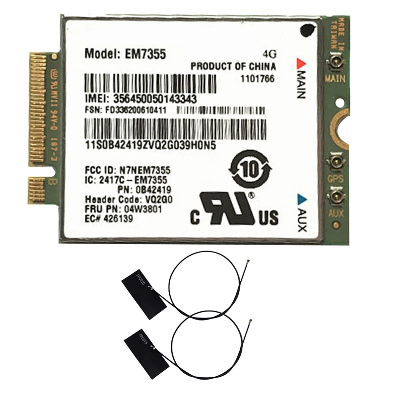 

EM7355 04W3801 4G LTE WWAN карта + антенна GOBI5000 Запчасти Аксессуары для Thinkpad X240 W540 T440P T431S T540P X1 Carbon 4G модуль