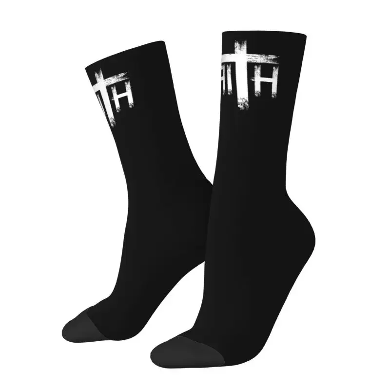 Cool Mens God Preacher Jesus Believer Dress Socks Unisex Warm Comfortable 3D Print Christianity Religious Faith Crew Socks