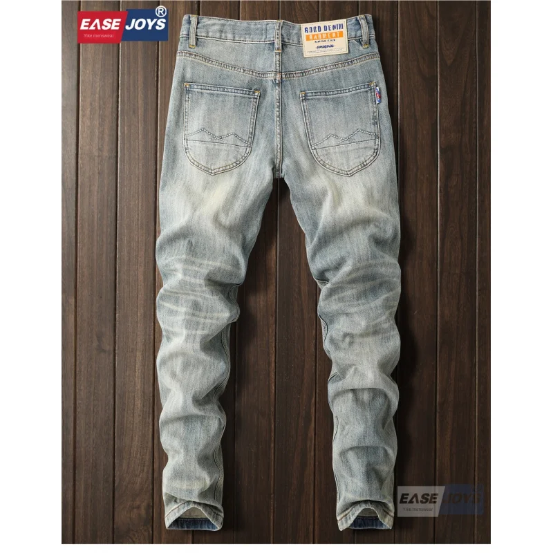 

2025 Spring/Summer Light Blue Jeans Men's High End Small Straight Tube Nostalgic Retro Pants