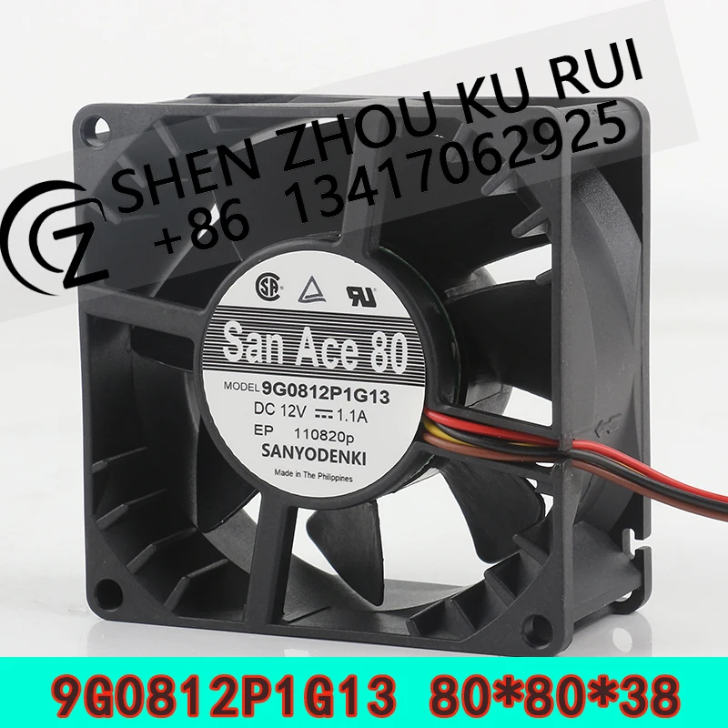 

Контроль температуры Sanyo PWM, жестокий, 12 В, 1,1 А, AC EC 8038 80X80X38 мм, 8 см, 4-проводной шарикоподшипник, 9G0812P1G13, охлаждающий вентилятор