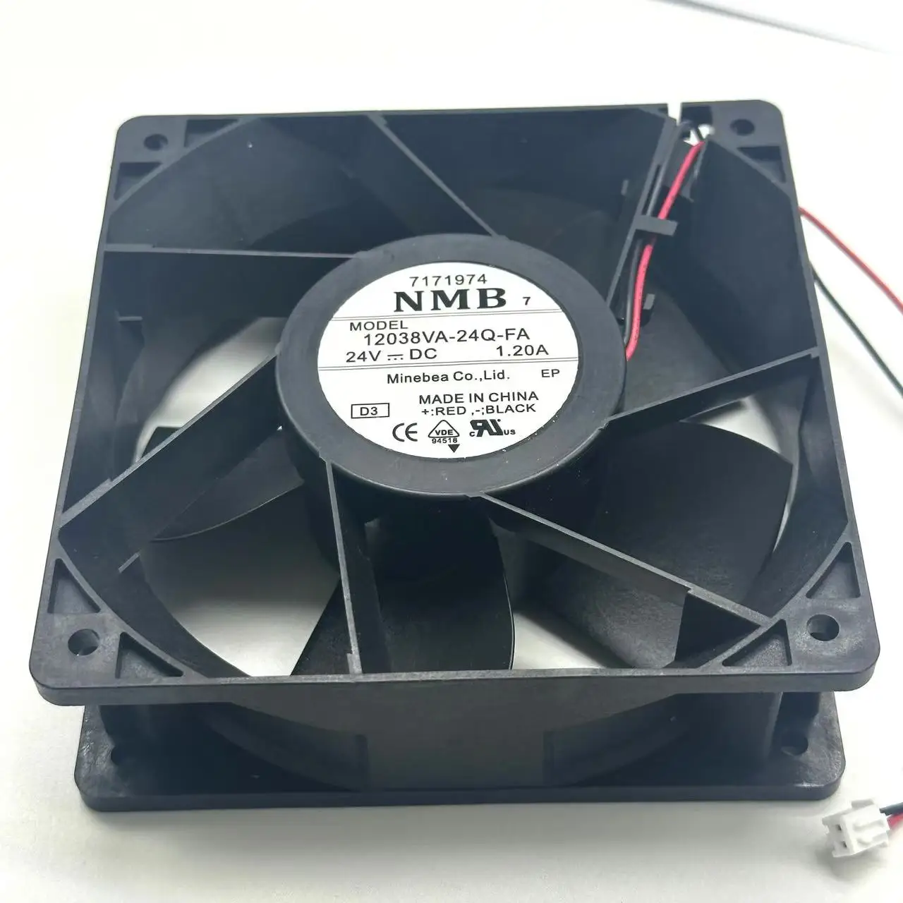 NMB-MAT 12038VA-24Q-FA DC 24V 1.20A 120x120x38mm 2-Wire Server Cooling Fan