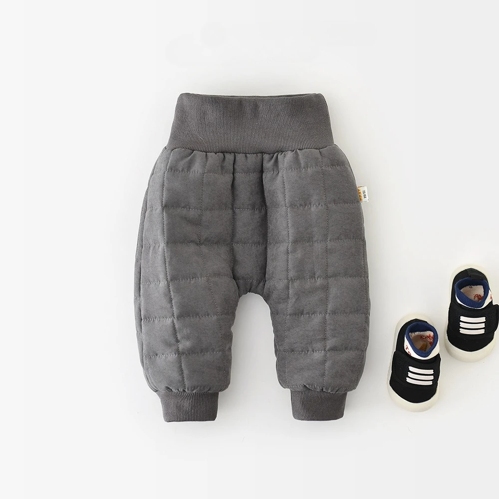 جديد الشتاء الطفل السراويل 0-3T الكرتون البطريق الفتيان الرضع الصوف مبطن السراويل طفل الفتيات مرونة الخصر بناطيل تدفئة