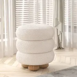 Taburete de tocador para sala de estar, silla de vestidor Sherpa, taburete de pie otomano moderno, Banco de sofá, asientos adicionales