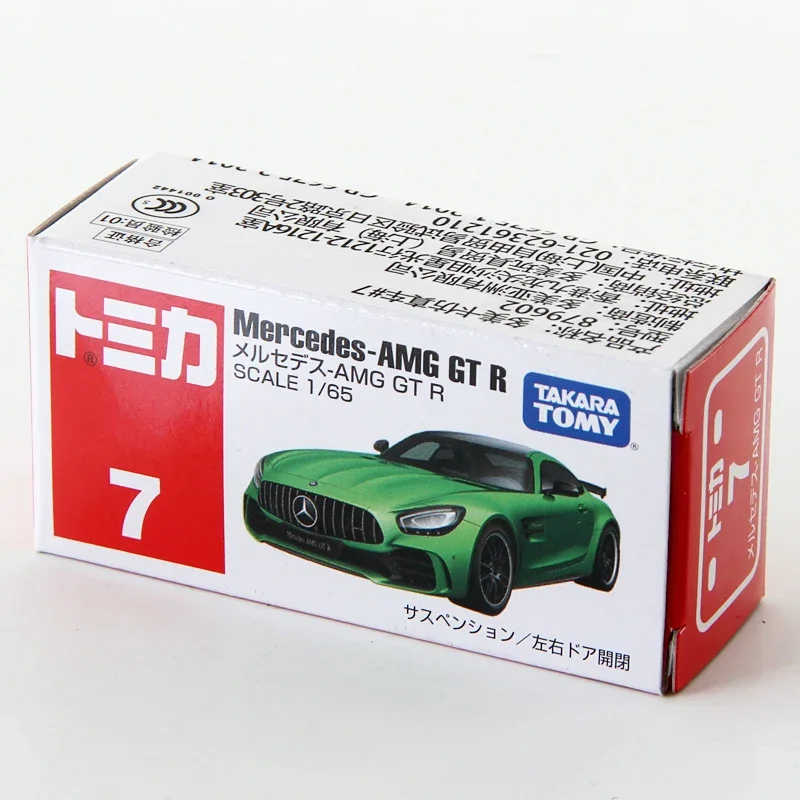 TAKARA TOMY gegoten legeringsmodel nr. 7e Mercedes-Benz AMG GTR sportwagen, kindercollectie decoratiespeelgoed, kindercadeaus.