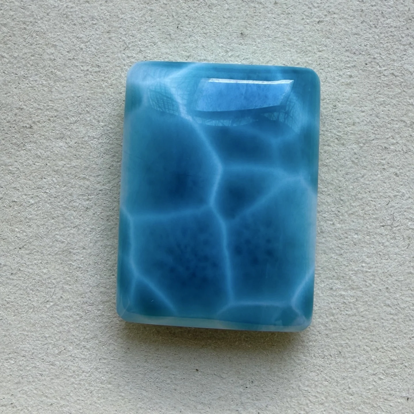 Natural Blue Larimar Rectangle Pendant Gemstone Necklace 36/27/12.7mm Women Men Larimar 18K Gold Fashion Jewelry AAAAAA