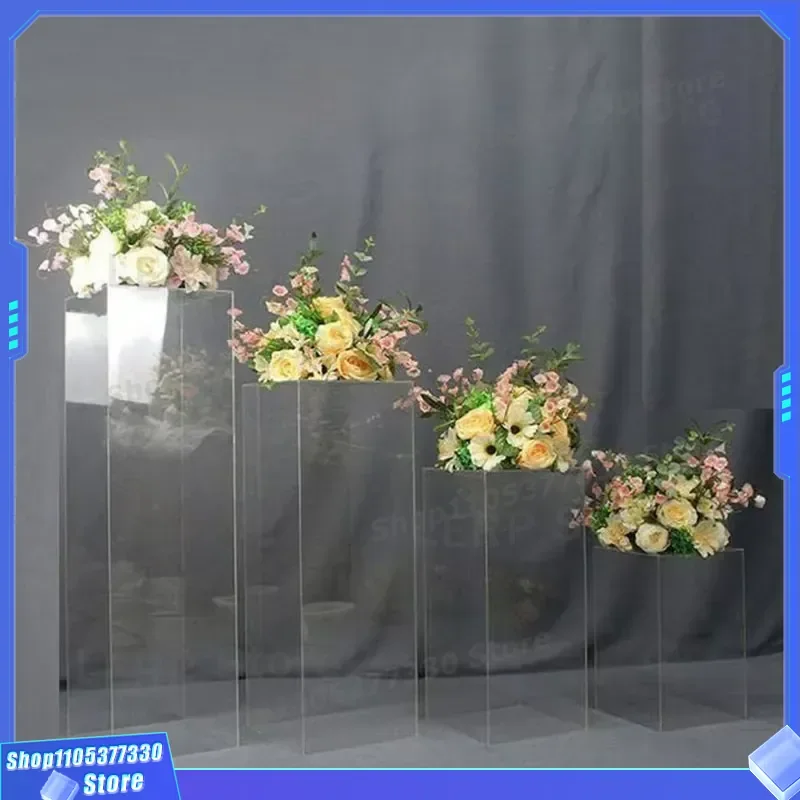 Clear Acrylic Cake Stand Wedding Decoration Transparent Flower Display Rack for Party Stage Event Bouquet Holder Family