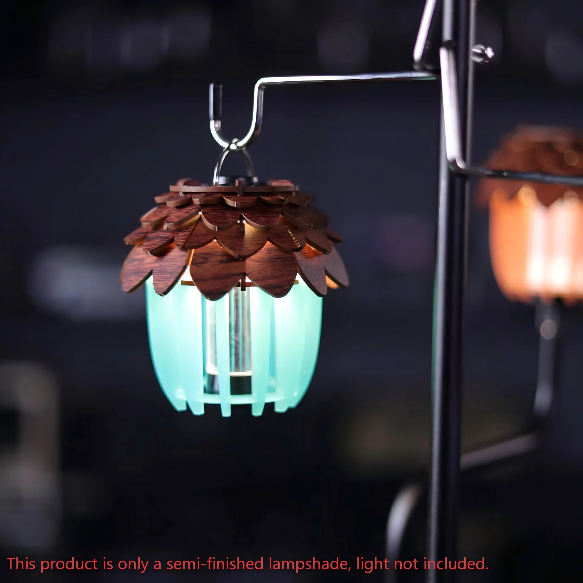 Pinecone Shape Lantern Shade DIY Wooden Lamp Cover for Camping GZ Lantern Handmade Outdoor Hanging Light Shade for Camping Tent