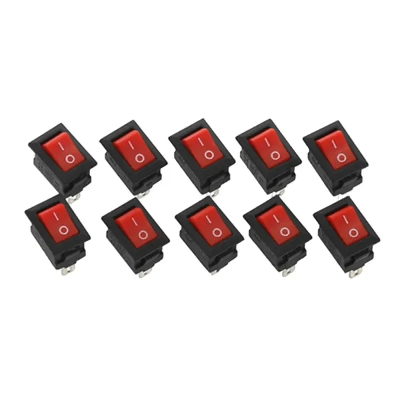 5/10 sztuk przełącznik wciskany 10x15mm SPST 2Pin 3A 250V KCD11 Snap-in na/wyłącznik kołyskowy 10MM * 15MM czarny czerwony i biały