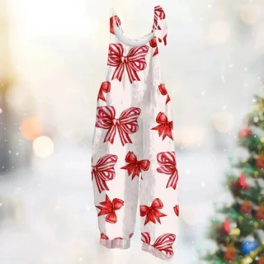 Macacão feminino verão 2025, estampa de arco 3D elegante, fofo, confortável e simples, alças ajustáveis