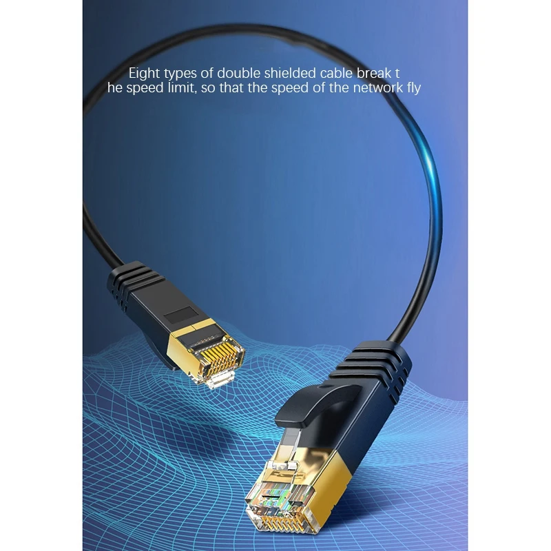 Cat 8 kabel Ethernet jaringan LAN Cat8 Rj45 kabel jaringan kecepatan 40Gbps 32AWG untuk Modem Router
