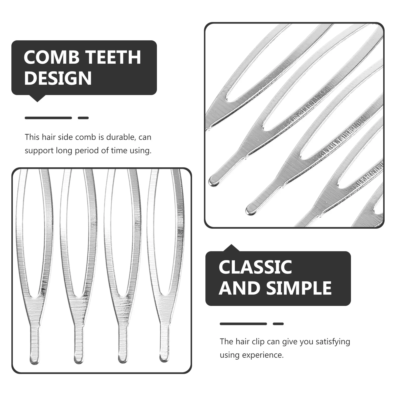 

50 шт. боковые расчески для волос, женские металлические зажимы для свадьбы, свадебные аксессуары, 5 зубьев, прочный и простой в использовании для всех случаев