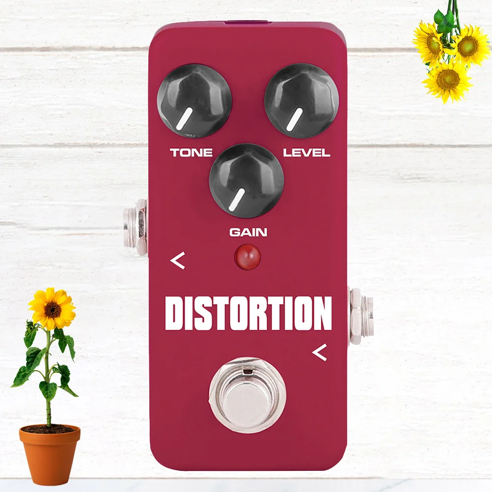 

Mini Distortion Effect Dark Red Aluminum Alloy Shell True Bypass Stompbox For Electric Guitar Players Guitar Effects Pedal