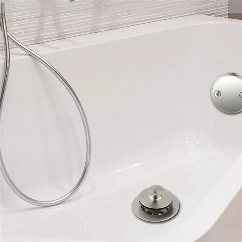YANA50I Universal Tub Drain Replacement, Electroplated Copper Zinc Alloy, Toe-Touch Lift And Turn Drain Plug, Bathtub Drain Stop
