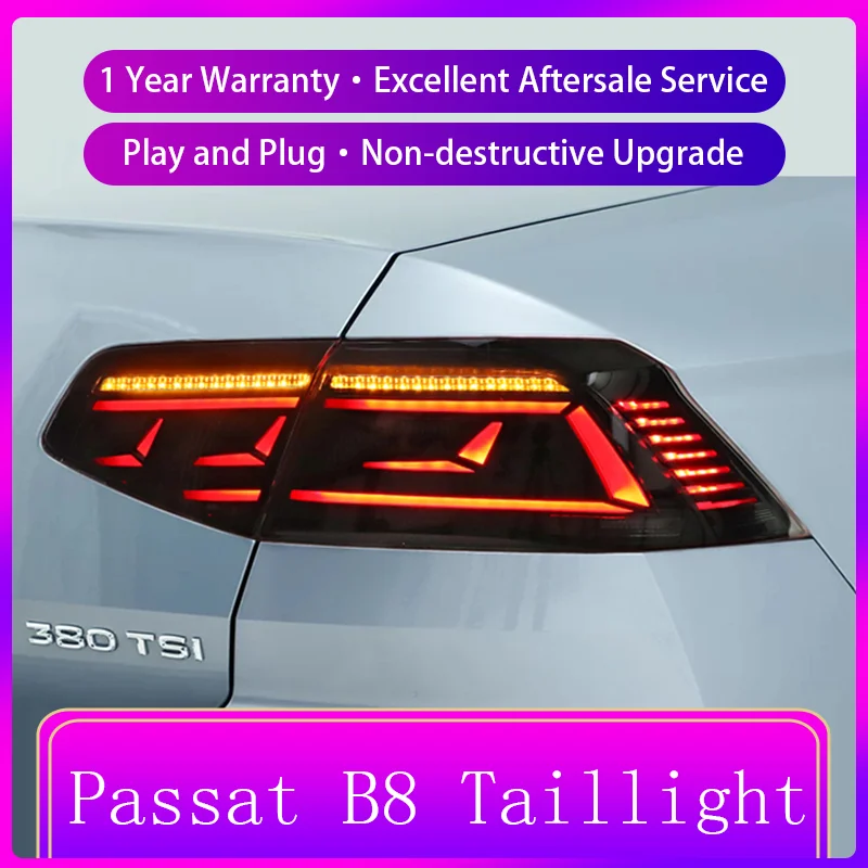 

Задние фары для Volkswagen VW Passat B7 2012-2015, модифицированные светодиодный DRL динамический сигнал поворота, ксеноновые авто-обновление, Обратные аксессуары