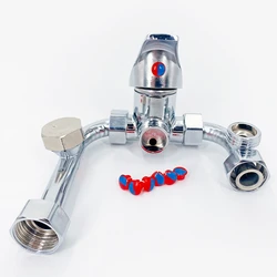 10pcs Faucet Handle Accessories Fixing Screw Handle Hot and Cold Water Sign Switch Red and Blue Label Decorative Cover