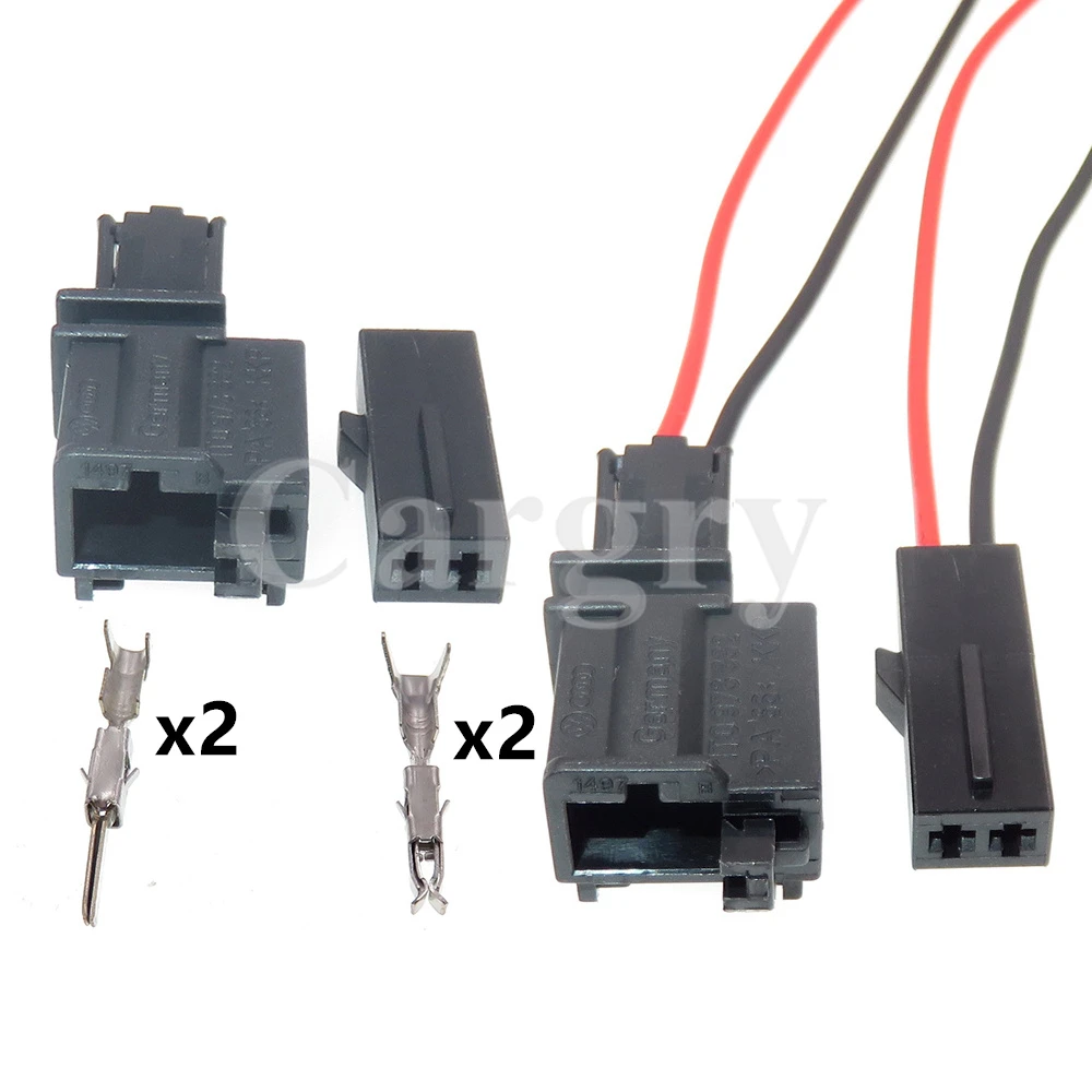 1 Set 2P 1J0973332 Lampu Mobil Soket Tidak Tersegel dengan Kabel untuk VW Audi 1J0973119 Auto Tweeter Rangkaian Kabel Harness Plug