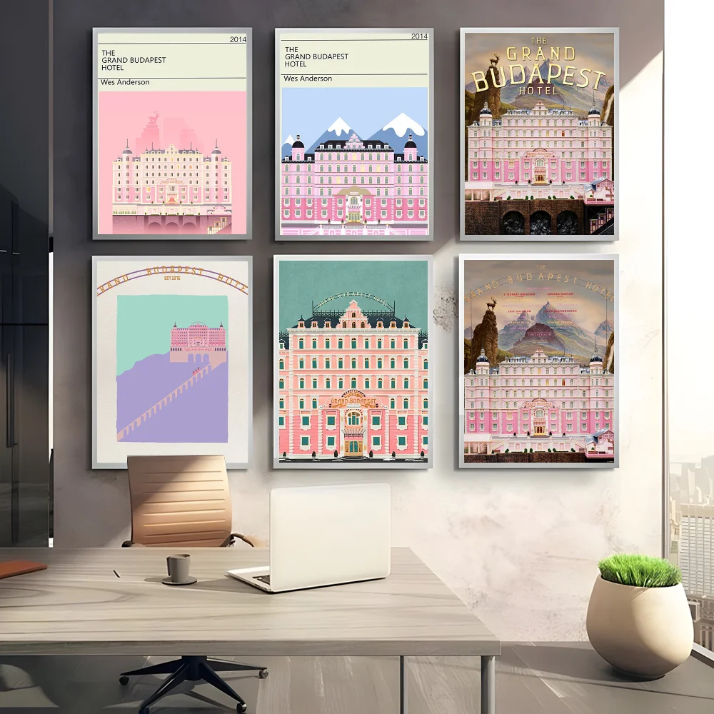 الفيلم ملصق فني G-Grand Budapest فندق HD ذاتية اللصق جدار الفن لغرفة المعيشة غرفة نوم لا تتلاشى ملصقات ديكور المنزل الحديث
