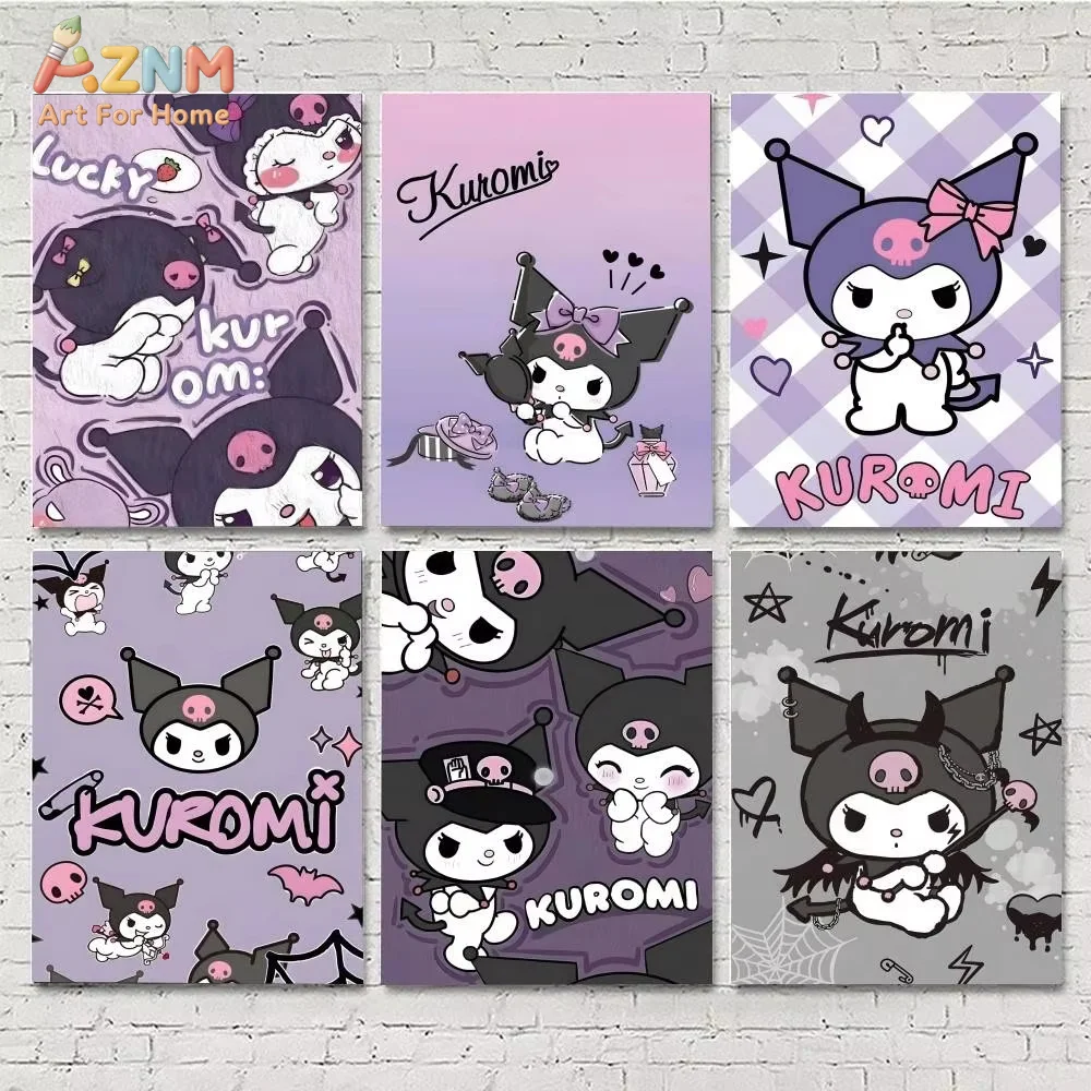 1pc  Cartoon Cute K-KuromiS Posters HD Print Vintage Wall Art For High Quality Dorm Living Room Aesthetic Wall Decoration