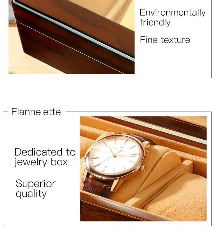 M&Q Solid Wood Watch Storage Box With Clear View Window Metal Latch Handmade Wristwatch Display Organizer Watch Gift Box