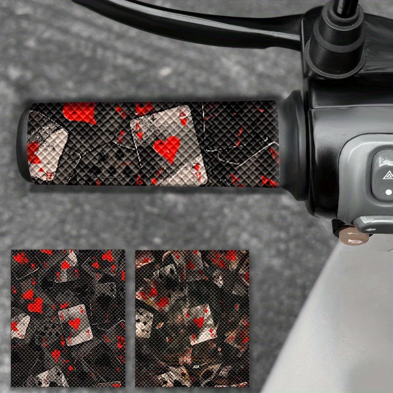 2PCS Poker Motorcycle Sticker Anti-slip Design for Motorbikes Electric scooter Self-adhesive Waterproof Vinyl Decal