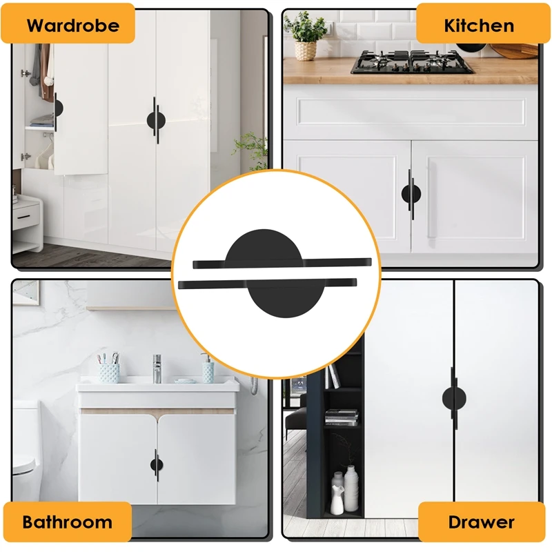 Simple Semi-Circular Black Handle Nordic Style Cabinet Door Cabinet Drawer Cabinet Wardrobe Zinc Alloy Handle