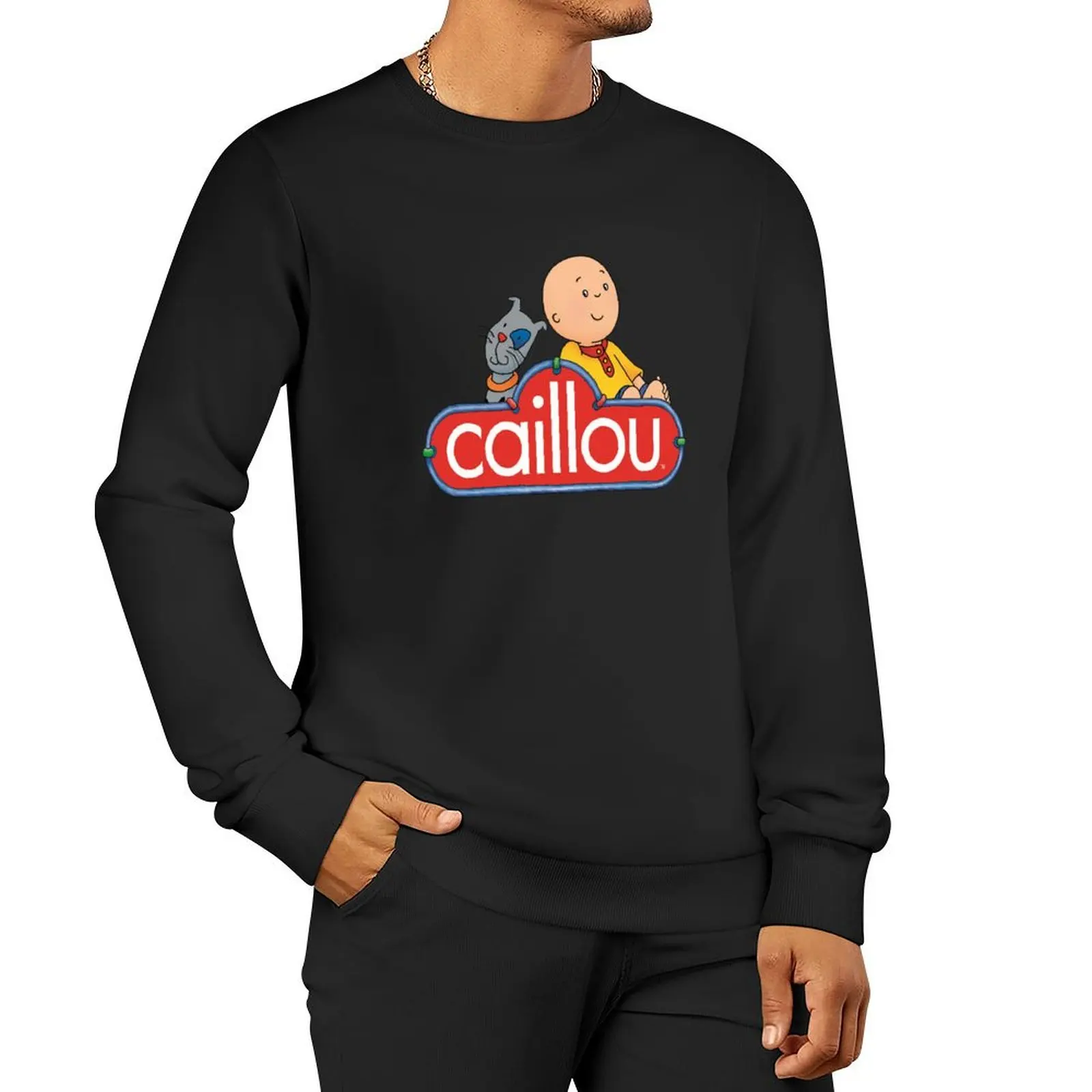 

caillou, caillou and dog Pullover Hoodie korean autumn clothes oversize sweatshirts