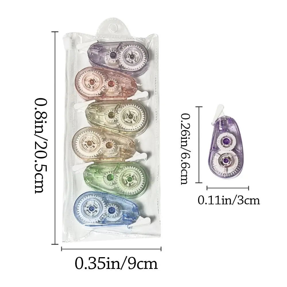 6 unids/pack cintas correctoras simples de Corea cinta de alteración portátil para estudiantes Mini papelería de corrección suministros escolares y de oficina