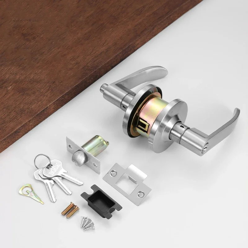 Three Bar Door Handle Zinc Alloy Indoor Door Handle Mute Handle Keyless Bathroom Handle